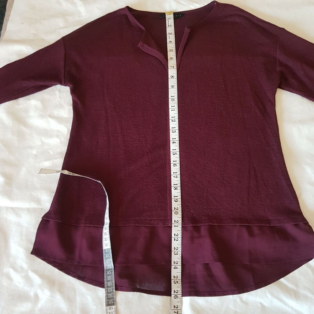 Sanctuary Hanna Blouse Split Neck Knit Top Size Medium Long Sleeve Dressy Boho - Picture 7 of 15